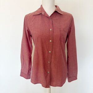 Sundance Salmon Pink Chest Pocket Snap Button Down Cotton Shirt Size 8
